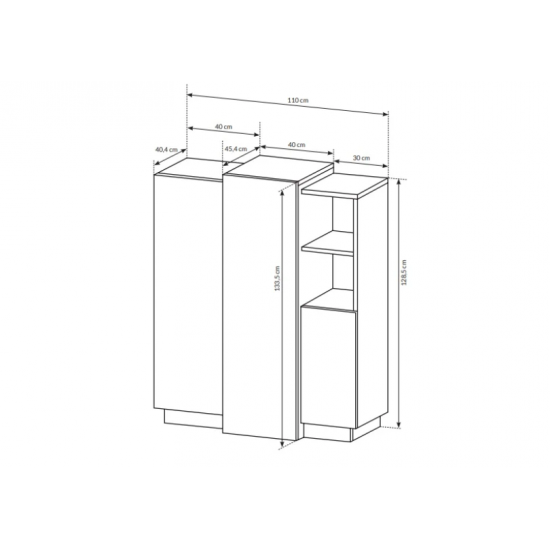 Комод 3Д/3D 3-дверный 3D/110 Белый/дуб крафт золотой Ш110xВ134 см. 5