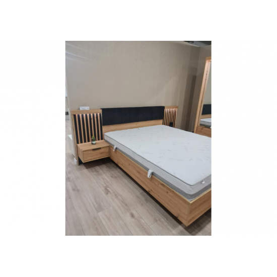 Ліжко двоспальне (каркас) Таллі / Tally 160 з м'яким ізголів'ям Дуб артизан/антрацит 160x200 см. 6