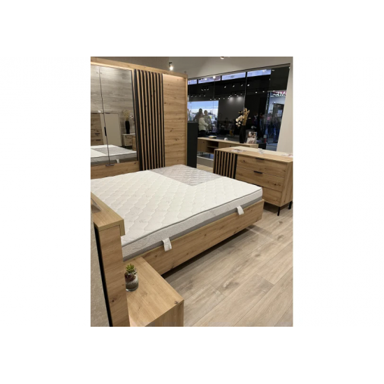 Ліжко двоспальне (каркас) Таллі / Tally 160 з м'яким ізголів'ям Дуб артизан/антрацит 160x200 см. 5