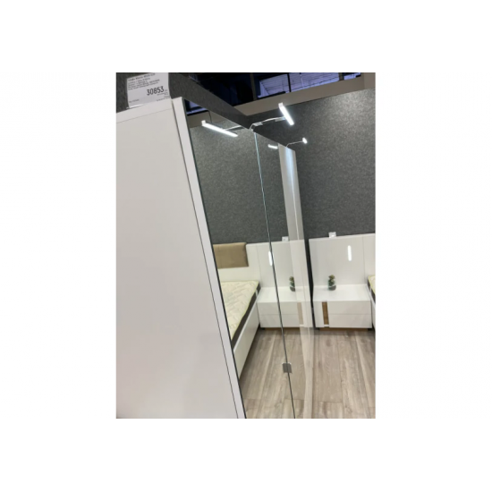Шафа для одягу Арко / Arco 4-дверна з дзеркалом 4D2S/220 Білий глянець/дуб грандсон Ш220xВ202 см. 10