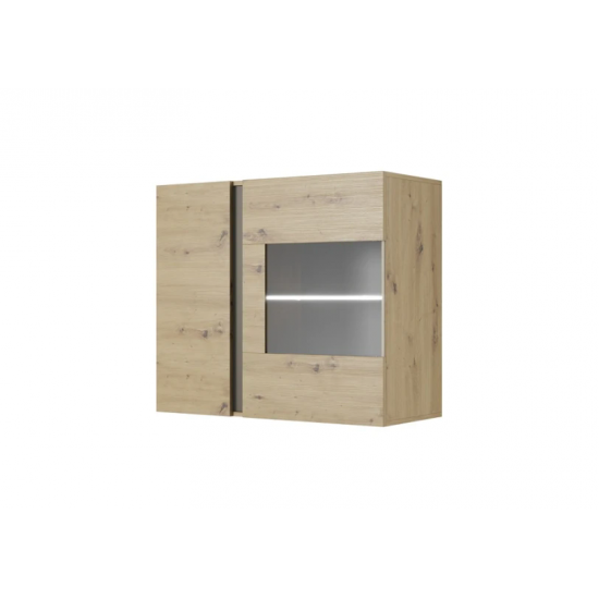 Витрина навесная Арко / Arco 2-дверная 2D1W/96 Дуб артизан/графит Ш97xВ83 см. 3