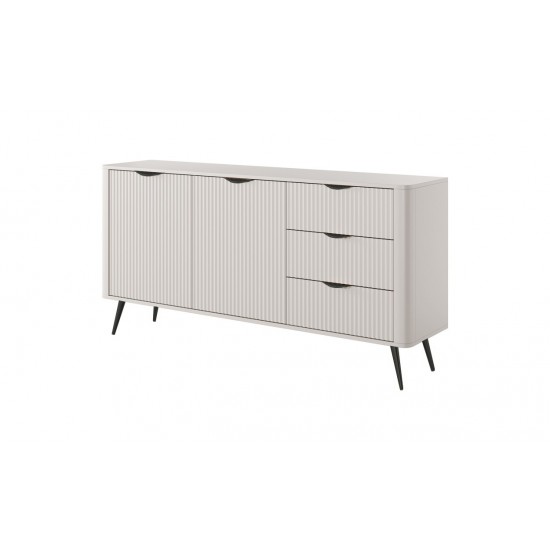 Комод Ланте/Lante 2-дверный с 3 ящиками и черными ножками 2D3S/163 Беж 163х38х81 см. 7