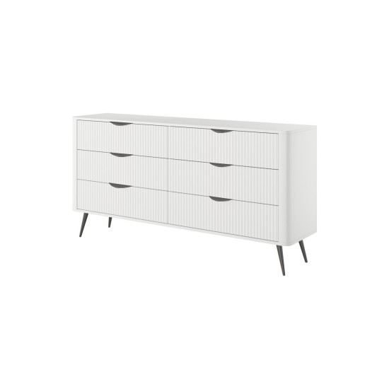 Комод Ланте / Lante з 6 шухлядами і чорними ніжками 6S/163 Білий 4