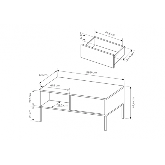 Стол журнальный Даст/Dast 97 Бежевый 97x60x45 см. 4
