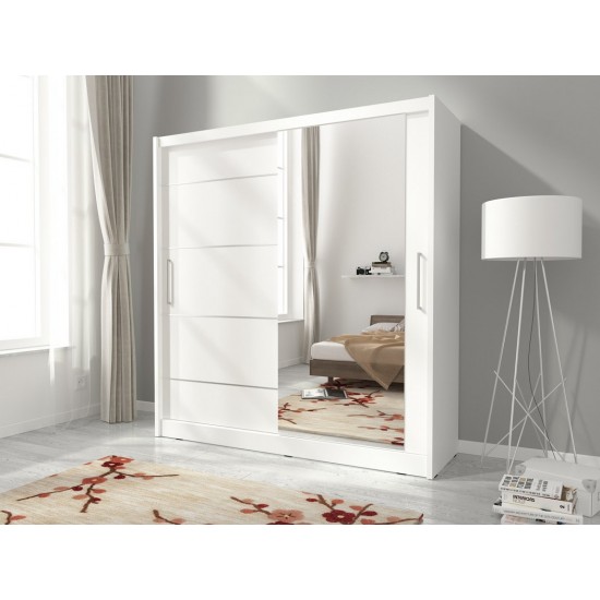 Шафа-купе Мая I Алю / Maja I Alu 180 2-дверна з дзеркалом Білий 180х62х200 см. 4