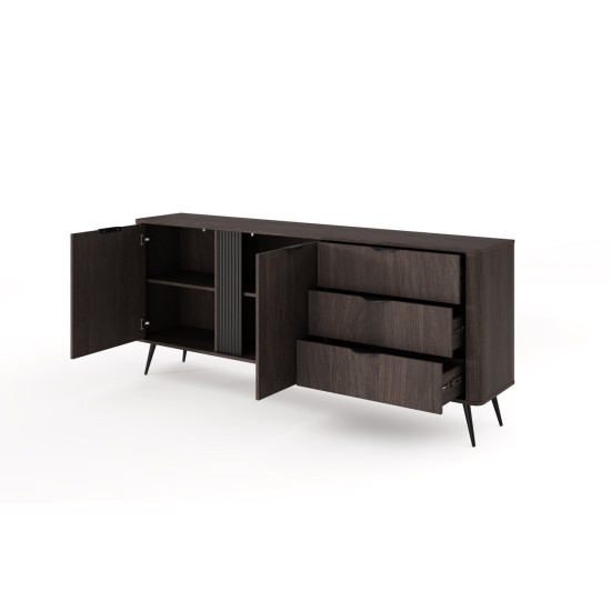 Комод Веріс / Veris 2D3S/195 2-дверний з 3 шухлядами Дуб дунін/чорний 6