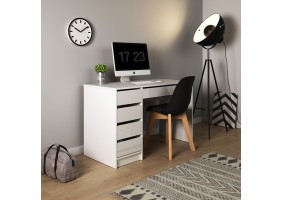 Стіл туалетний письмовий Ада / Ada 5S/120 з 5 шухядами Білий глянець 55х120 см.