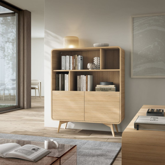 Стеллаж Perfect Home Helion RG108 108x39x130 см дуб Виченца 4 полки 2 дверцы 2