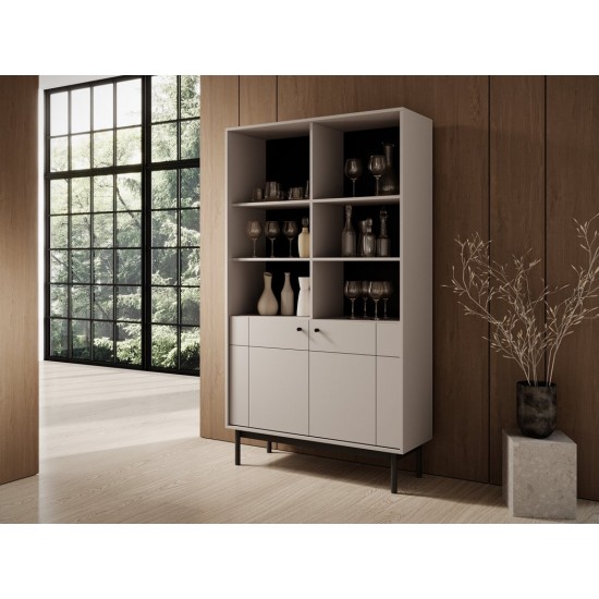 Стеллаж Perfect Home Джапанді / Japandi R104 2-дверный Кашемир 6