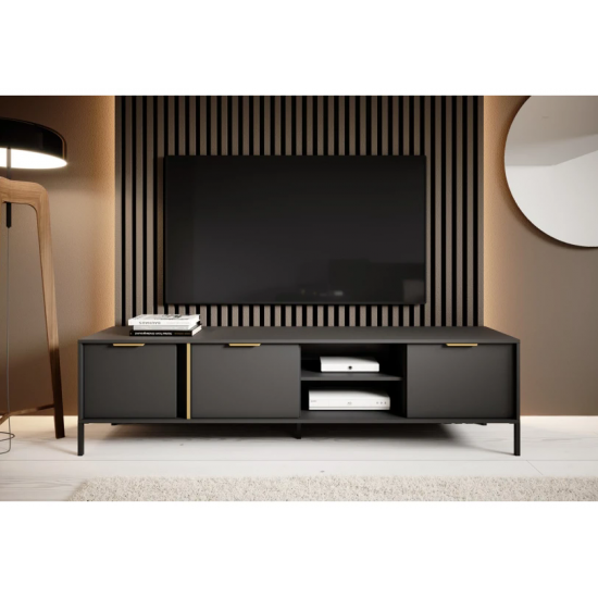 Тумба під телевізор Ларс / Lars 3-дверна 3D/203 Антрацит Ш203xВ54 см. 12