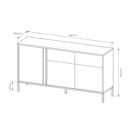 Комод Даст/Dast 3-дверный с 2 ящиками 3D2S/153 Бежевый Ш153xВ82 см. 8