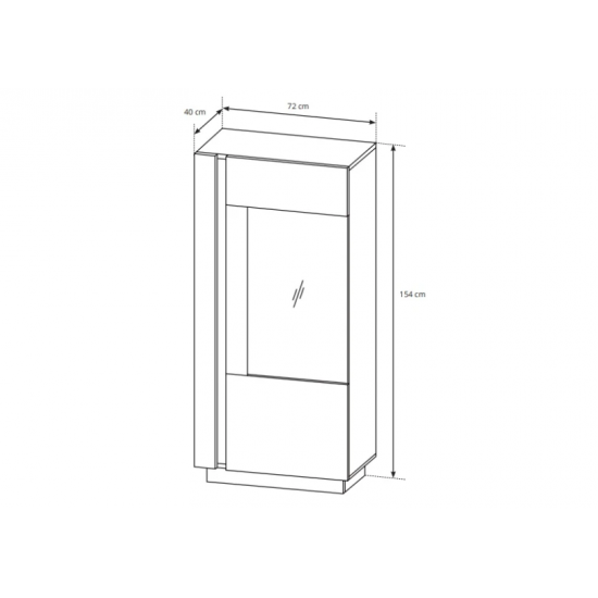 Витрина низкая Арко / Arco 1-дверная 1D1W/72 Дуб артизан/графит Ш72xВ154 см. 6