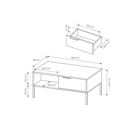 Стол журнальный Рейв / Rave 97 Бежевый/викинг 97x68x45 см. 8