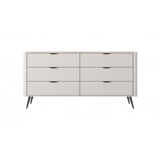 Комод Ланте / Lante з 6 шухлядами і чорними ніжками 6S/163 Беж 163х38х81 см. 4