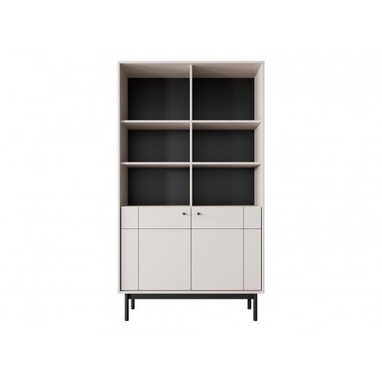 Стеллаж Perfect Home Джапанді / Japandi R104 2-дверный Кашемир 4