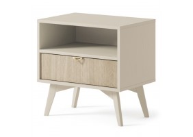 Тумба прикроватная Форест / Forest S54 с 1 ящиком Беж песочный/пихта сканди Ш53хВ53хГ38 см.