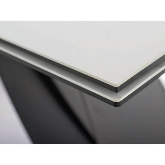 Стол обеденный раскладной WESTIN CERAMIC Крем Diamond Cream / Черный мат (160-240)X90 WESTINKRC160 6