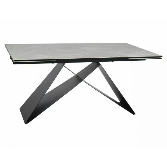 Стол обеденный раскладной WESTIN CERAMIC Крем Diamond Cream / Черный мат (160-240)X90 WESTINKRC160 5