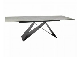 Стол обеденный раскладной WESTIN CERAMIC Крем Diamond Cream / Черный мат (160-240)X90 WESTINKRC160