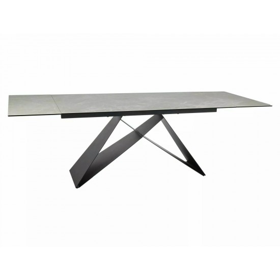 Стол обеденный раскладной WESTIN CERAMIC Крем Diamond Cream / Черный мат (160-240)X90 WESTINKRC160 1