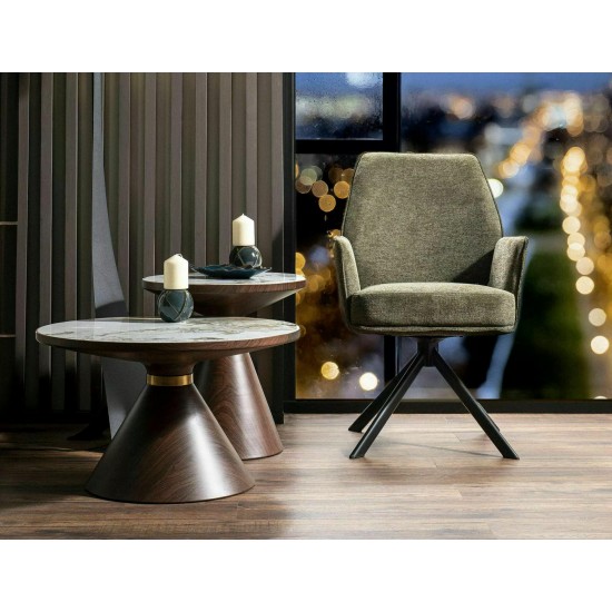 Журнальный столик NAPA A Белый / Бронза Диаметр 70x43 NAPAABBR 3