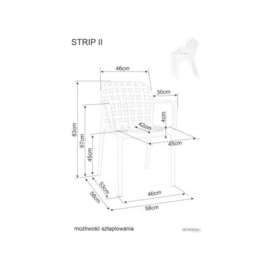 Стілець STRIP Сірий STRIPSZ 2