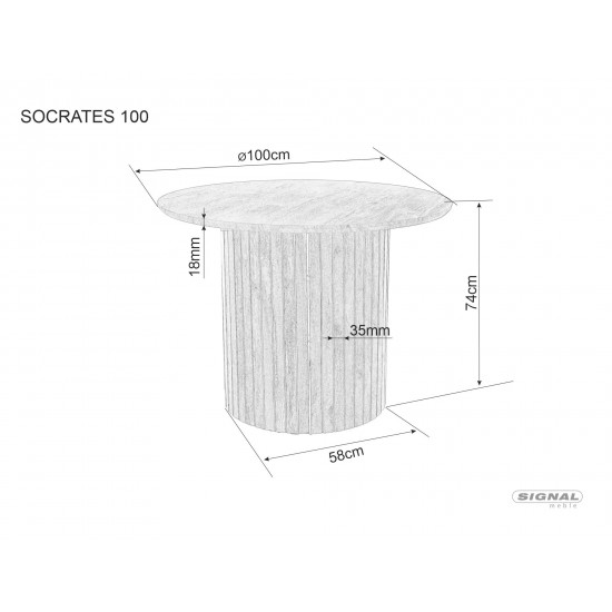 Стол обеденный SOCRATES Дуб Артисан Диаметр 100 3