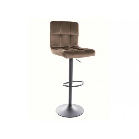 Барный стул HOKER C105 VELVET Черный Стелаж / Темно-бежевый BLUVEL 40 C105VCCBE