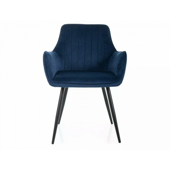 Стул APPLE VELVET Черный Стелаж / Темно-синий BLUVEL 86 APPLEVCGR 1