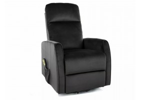 Крісло розкладне реклайнер LETO (Функція Піонізації) VELVET Чорний BLUVEL 19 LETOVC