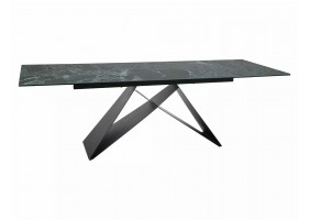 Стол обеденный раскладной WESTIN CERAMIC Морской VERDE ALPI / Черный мат (160-240)X90 WESTINTVC160