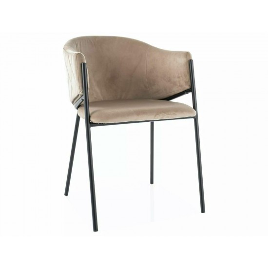 Стул BONO VELVET Черный Стелаж / Бежевый BLUVEL 28 BONOVCBE 1