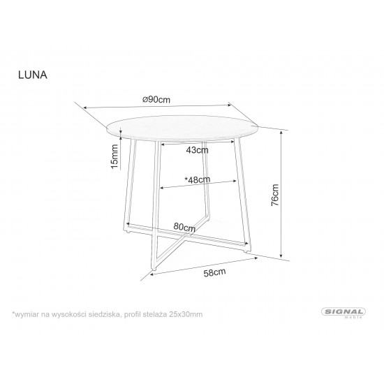 Стол обеденный LUNA Бронзовый Рустик / Черный Диаметр 90 LUNABRRC 2