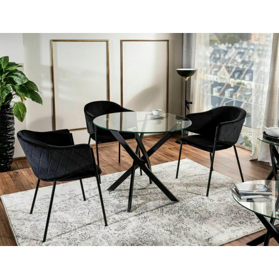 Стол обеденный AGIS Прозрачный / Черный мат Диаметр 90 AGISC 1