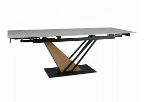 Стол обеденный раскладной GENESIS Белый / Дуб Диаметр 160(220)X90 GENESISBD160