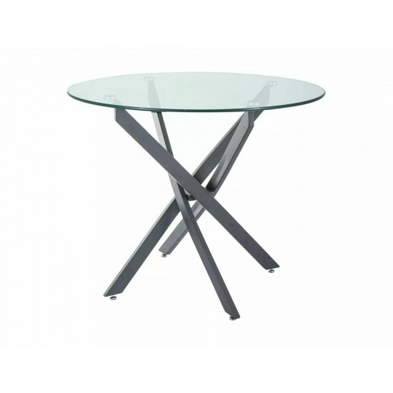 Стол обеденный AGIS Прозрачный / Черный мат Диаметр 90 AGISC 2