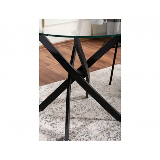 Стол обеденный AGIS Прозрачный / Черный мат Диаметр 90 AGISC 5