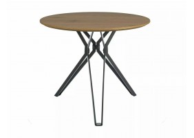 Стол обеденный COLT Дуб / Черный стеллаж Диаметр 90 COLTDCFI90