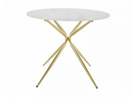 Стіл обідній AZALIA CERAMIC Білий / Золотий Діаметр 90