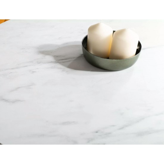 Стол обеденный ALTO II Белый Эффект Мрамора / Черный Диаметр 80 ALTOIIBMAC80 4