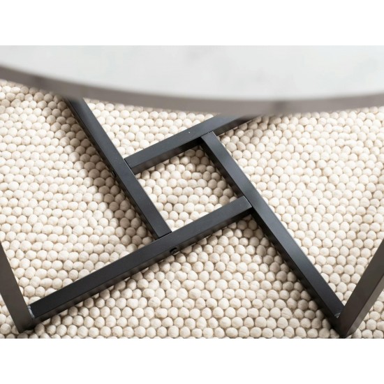 Стол обеденный ALTO II Белый Эффект Мрамора / Черный Диаметр 80 ALTOIIBMAC80 6