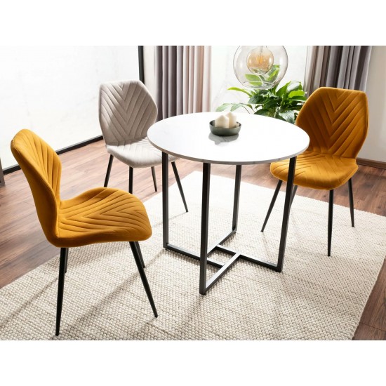 Стол обеденный ALTO II Белый Эффект Мрамора / Черный Диаметр 80 ALTOIIBMAC80 7