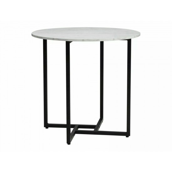 Стол обеденный ALTO II Белый Эффект Мрамора / Черный Диаметр 80 ALTOIIBMAC80 2