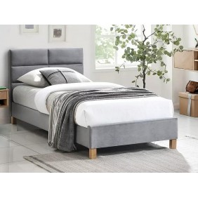 Кровать односпальная SIERRA VELVET 90x200 Серый / Дуб TAP. 150 SIERRAV90SZD