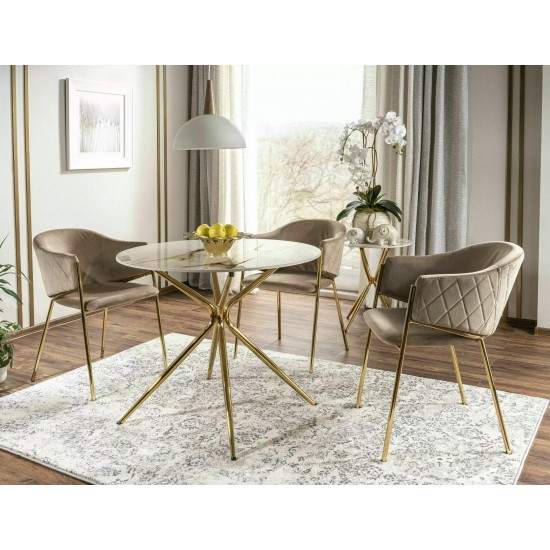 Стул BONO VELVET Золотой Стелаж / Бежевый BLUVEL 28 5
