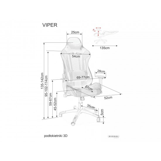 Компьютерное кресло VIPER Черный OBRVIPERC 6