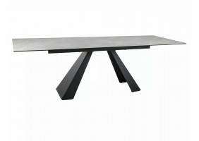 Стол обеденный раскладной SALVADORE CERAMIC Крем Diamond Cream / Черный мат (160-240)X90 SALVADOREKRC160