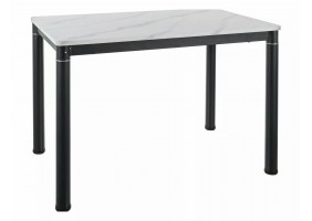 Стол обеденный DAMAR Белый Эффект Мрамора / Черный мат 110X70 DAMARBC110