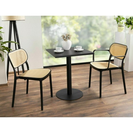 Стул пластиковый садовый BALI II Черный / Эффект Ротанга BALIIICK 6