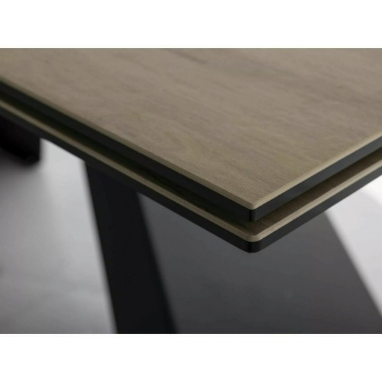 Стол обеденный раскладной WESTIN CERAMIC Светло-Серый Pietra di Savoia / Черный мат (160-240)X90 WESTINJBRC160 6